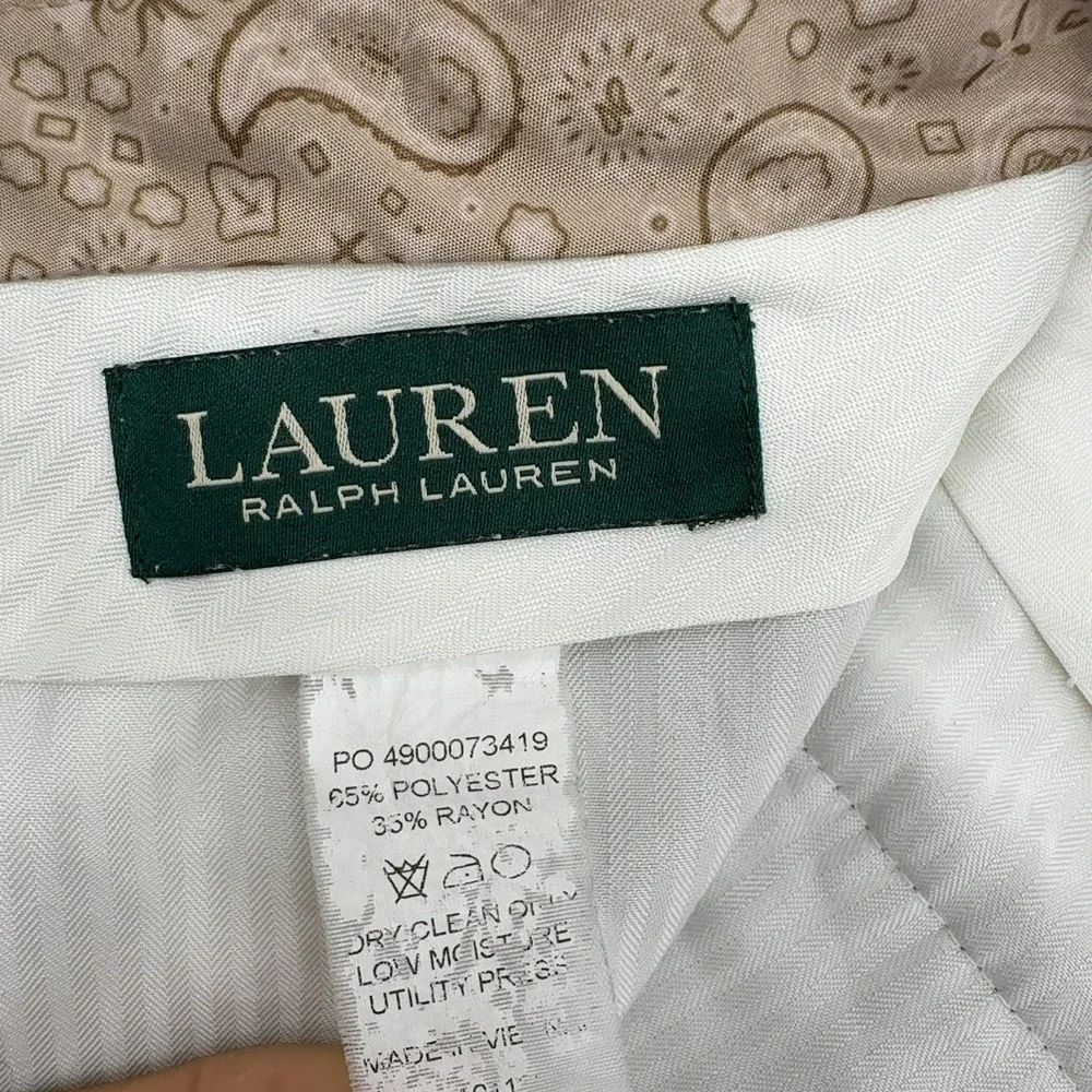 Lauren Ralph Lauren Dress Pants Men 39x30 Tan Polyester Rayon Flat Front Classic